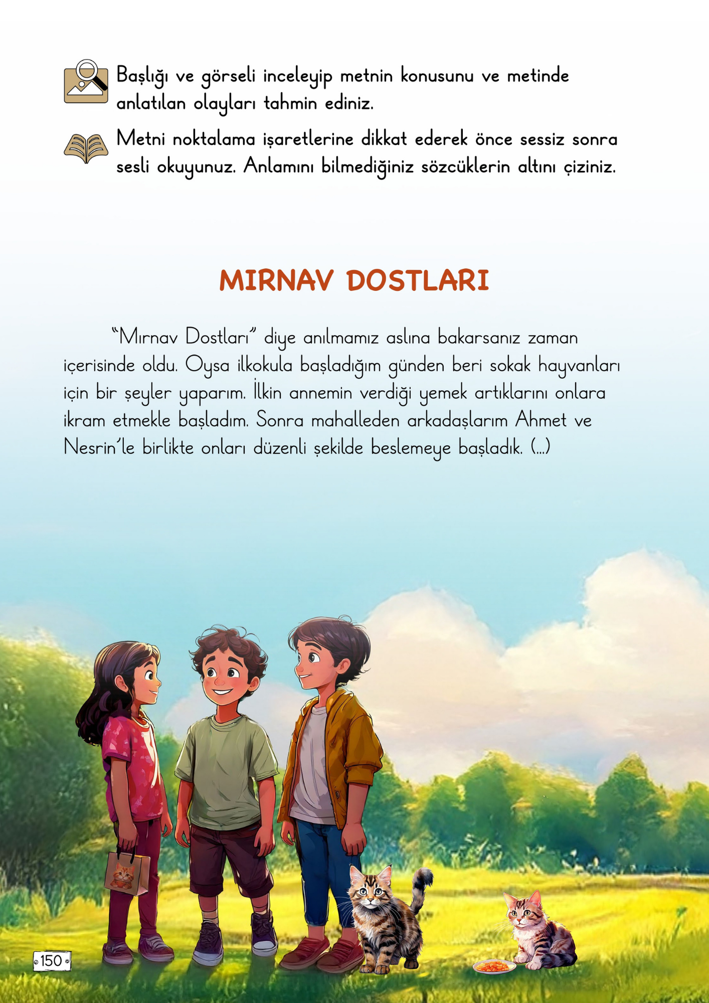 2. Sınıf Türkçe Meb Yayınları Mırnav Dostları Metni Etkinlik Cevapları