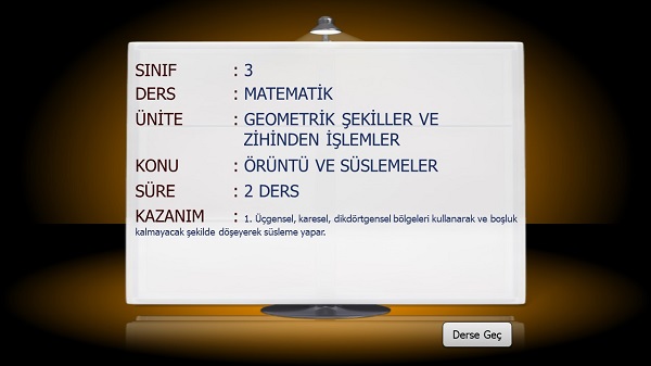 3. Sınıf Matematik Örüntü ve Süslemeler Sunusu