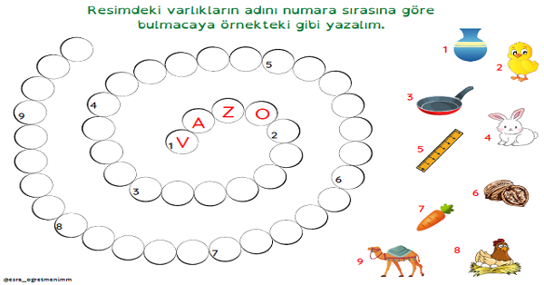 1. Sınıf İlk Okuma Yazma V-v Sesi Sesi Bulmaca Çalışması