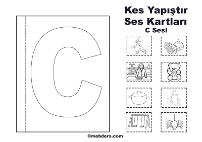 1. Sınıf İlk Okuma Kes Yapıştır Ses Kartı - C Sesi