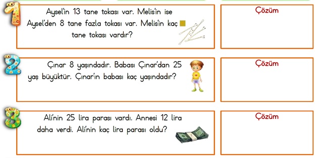 2. Sınıf Matematik Toplama İşlemi-Problemler Etkinliği-2