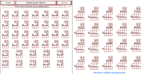 3. Sınıf - Matematik Çarpma İşlemi Etkinliği-20