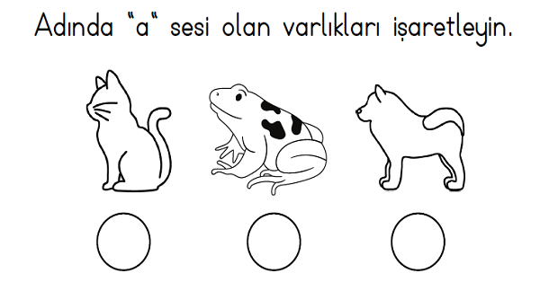 1. Sınıf İlk Okuma Yazma (A-a Sesi) Çalışma Kağıdı