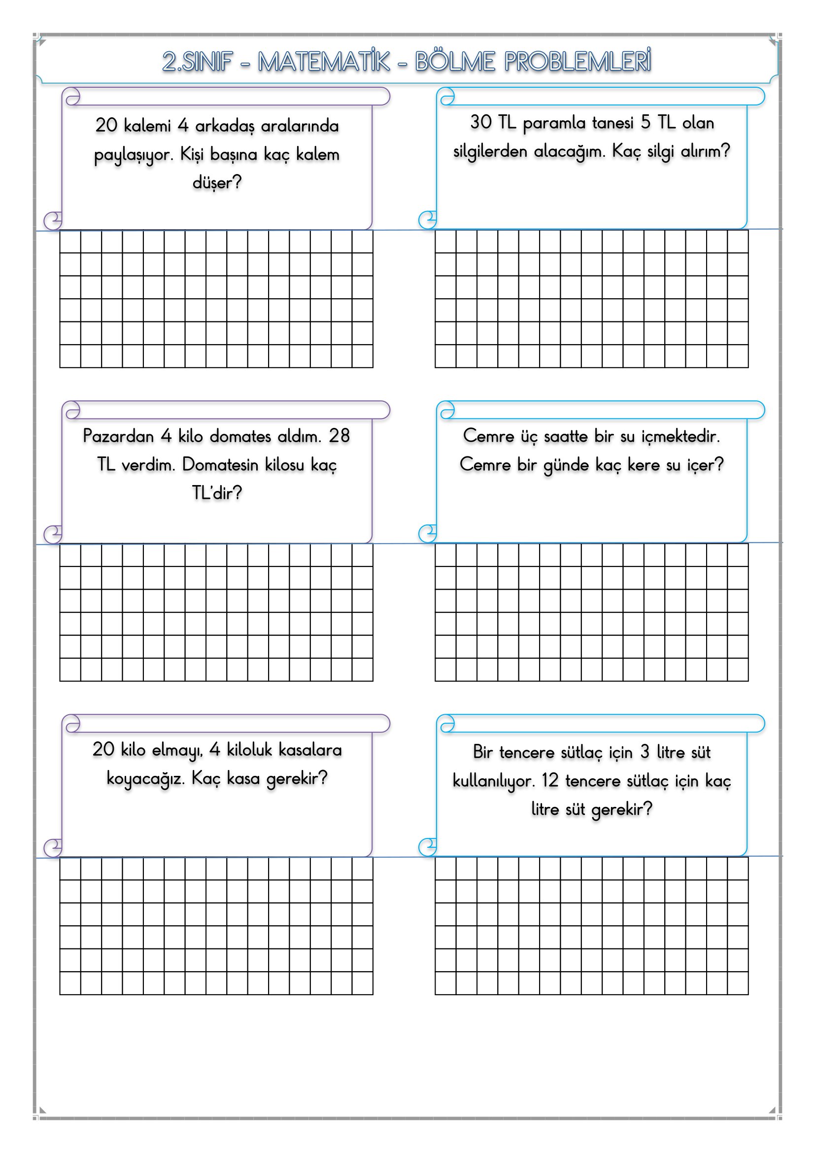 2. Sınıf - Matematik - Bölme Problemleri-1