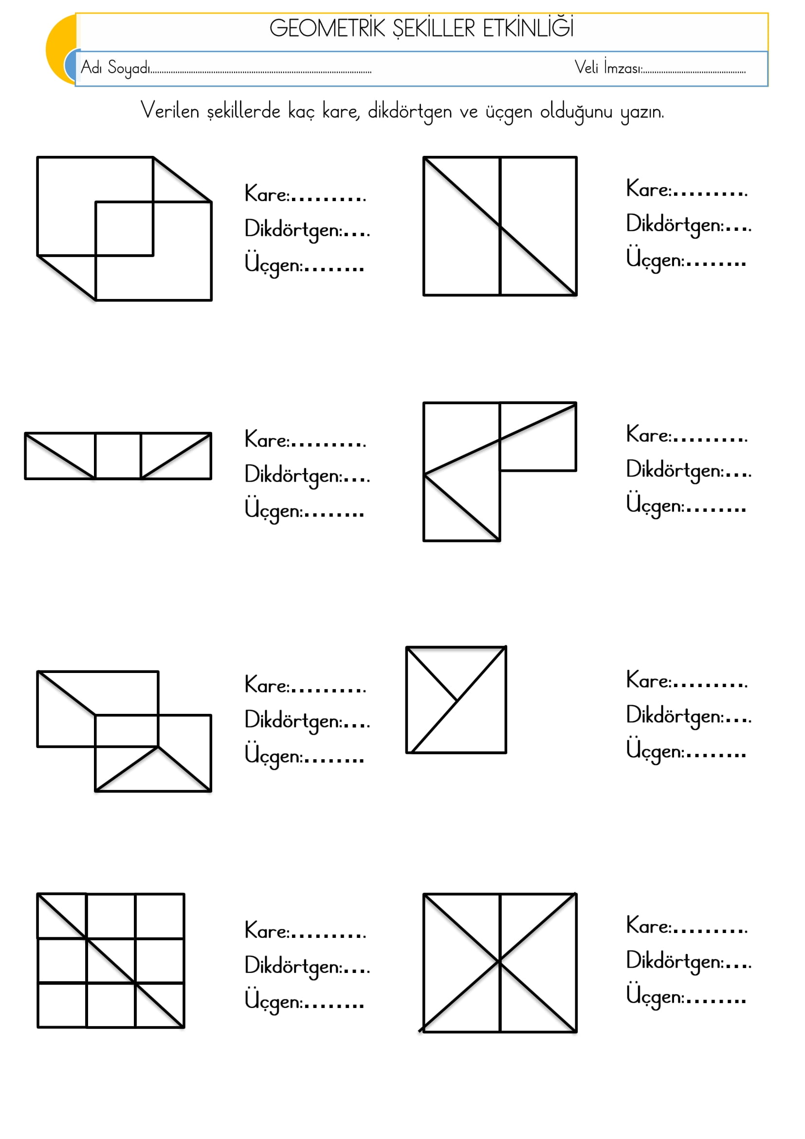 2. Sınıf - Matematik - Geometrik Şekiller Etkinliği-3