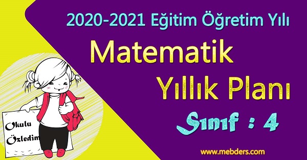 2020 - 2021 Yılı 4. Sınıf Matematik Yıllık Planı (Ata yayıncılık)