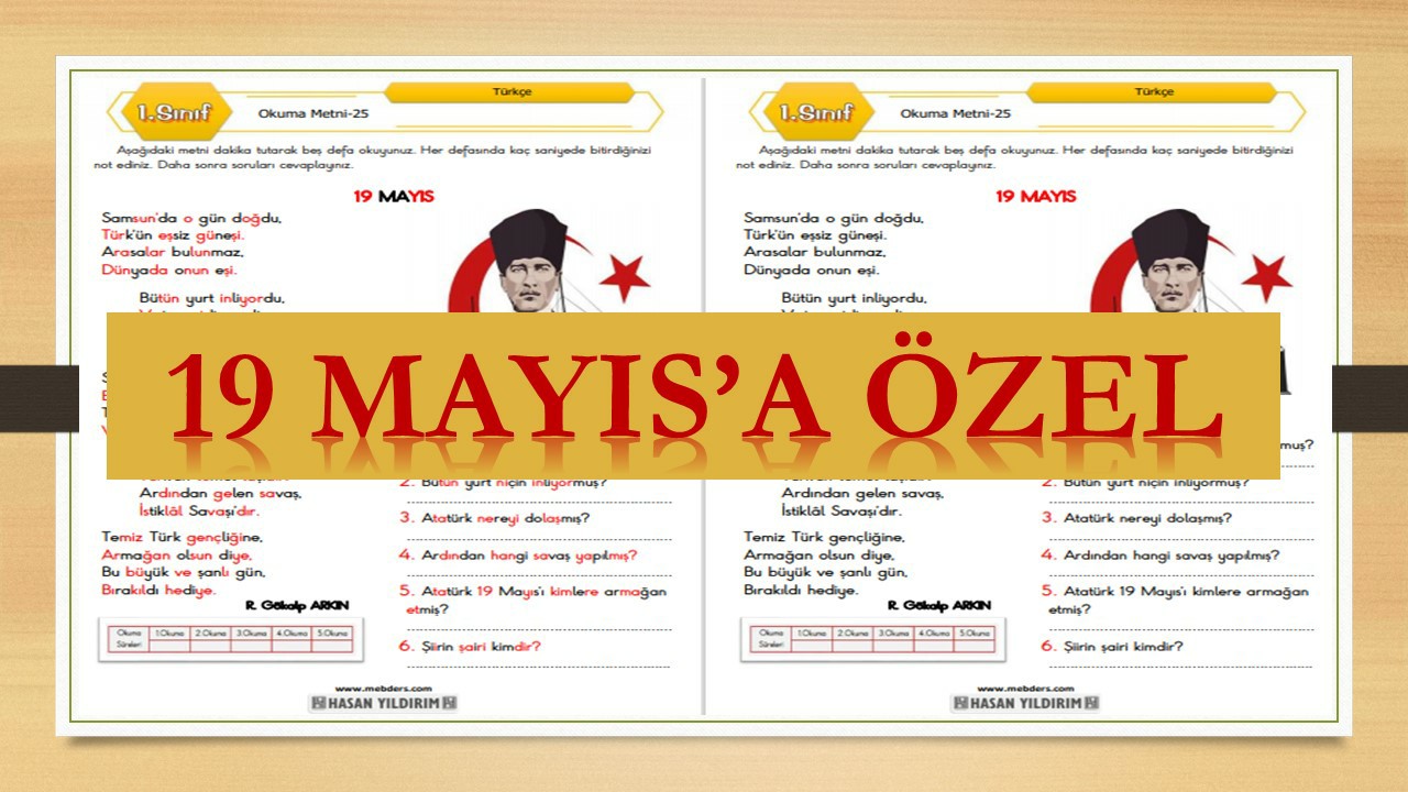1. Sınıf Türkçe Okuma Metni-25 (19 Mayıs)
