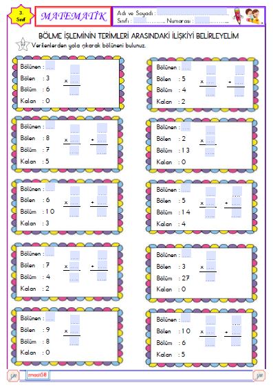 3. Sınıf Matematik Bölüneni Bulma 3