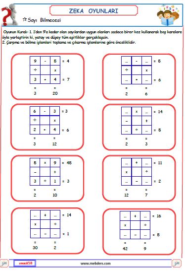 Sayı Bilmecesi 1 ( Zeka Oyunu )