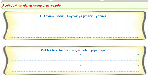 4. Sınıf Fen Bilimleri İnsan ve Çevre Ünitesi Bir Soru Bir Cevap Etkinliği