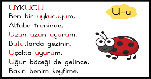 1. Sınıf İlk Okuma Yazma (U-u Sesi) Tekerlemesi