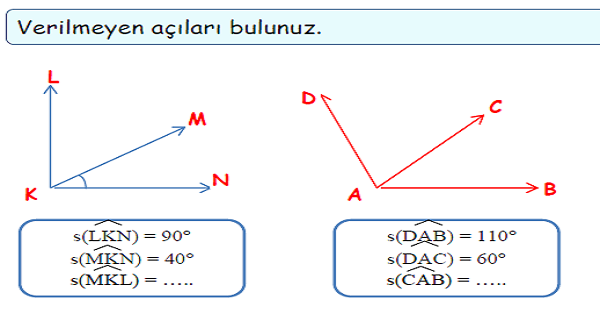 4. Sınıf Matematik Açıları Ölçme ve Çizme-5