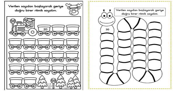 1. Sınıf Matematik Ritmik Sayma (Geriye Doğru Birer) Etkinliği
