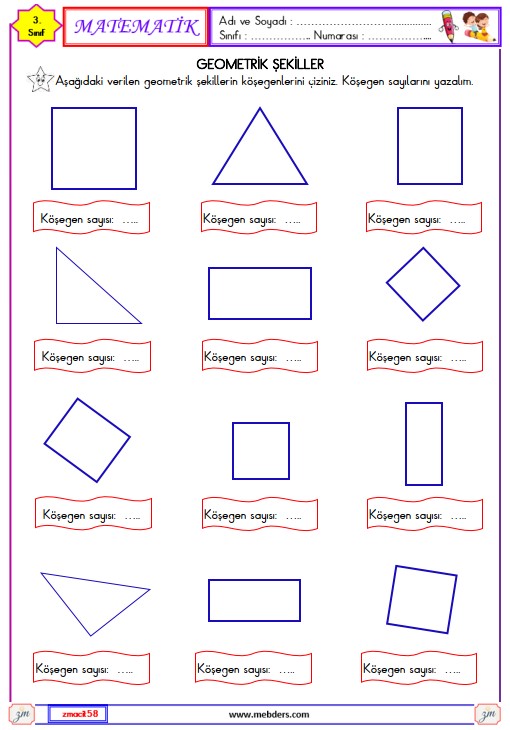 3. Sınıf Matematik Geometrik Şekiller Etkinliği 17