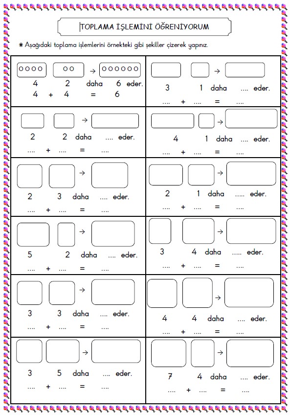 1. Sınıf Matematik Modellerle Toplama İşlemi Etkinliği 15