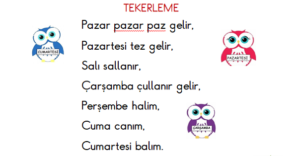 1. Sınıf Türkçe Okuma ve Yazma Etkinliği 6