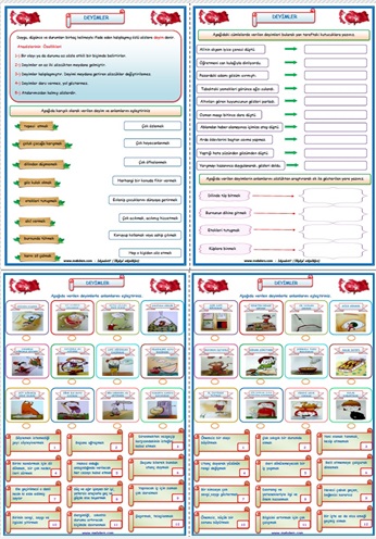 2. Sınıf Türkçe Deyimler Etkinlik Çalışması (4 Sayfa)
