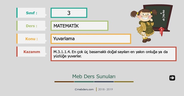 3. Sınıf Matematik Yuvarlama Sunusu