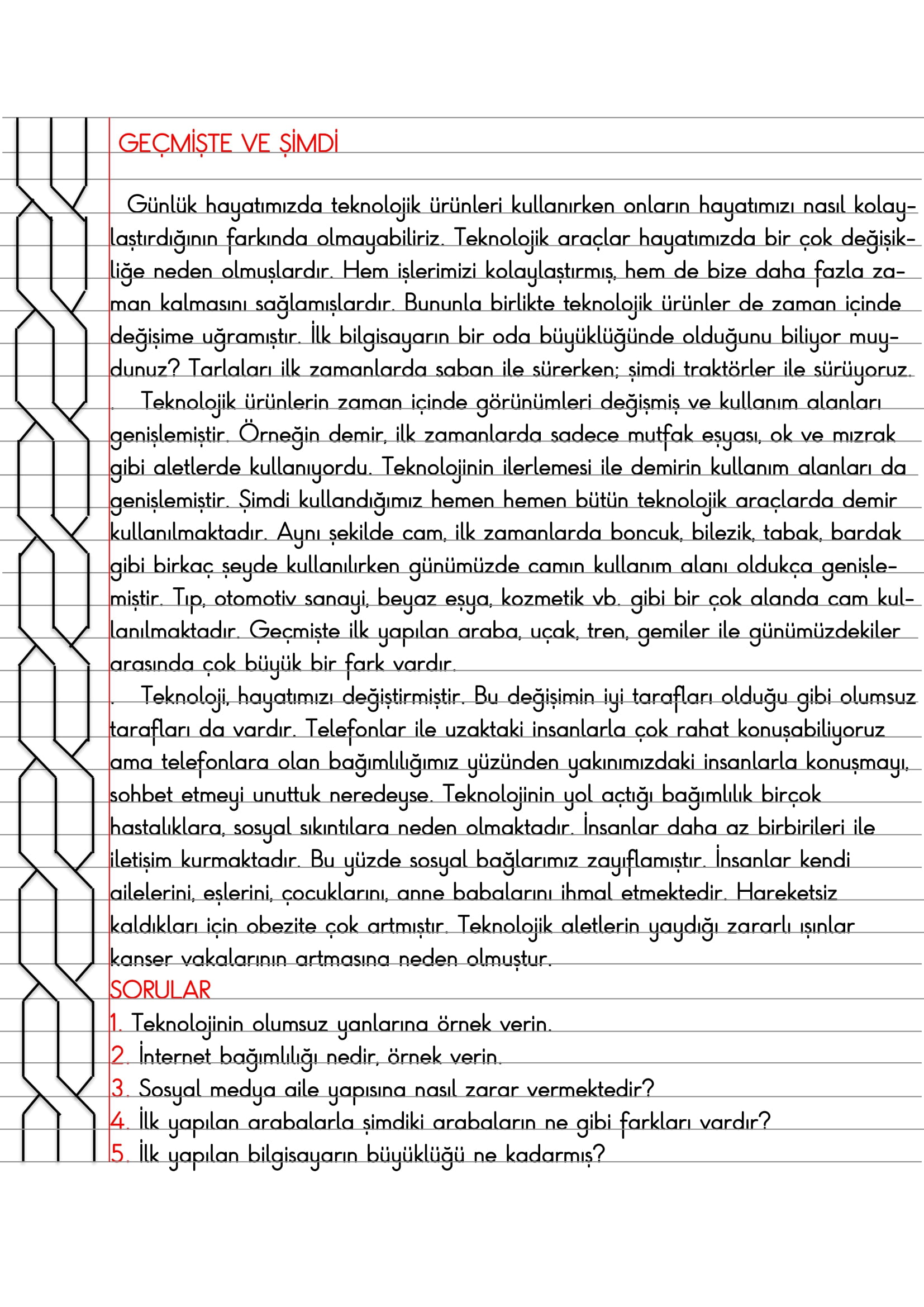 4. Sınıf - Sosyal Bilgiler - Geçmişte ve Şimdi Defter Özeti