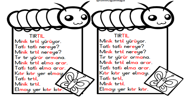 1. Sınıf İlk Okuma Yazma (I-ı Sesi) Tırtıl Okuma Metni