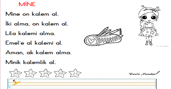1. Sınıf İlk Okuma Yazma (M-m Sesi) Metni Oku-Yaz Etkinliği