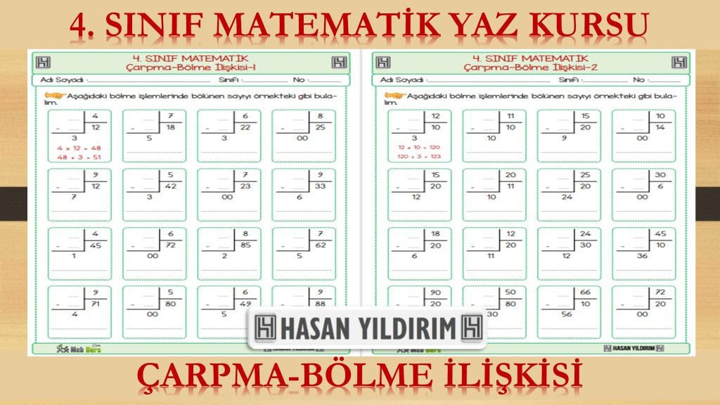 4. Sınıf Matematik Yaz Kursu - Çarpma-Bölme İlişkisi (4. Sınıfa Hazırlık)