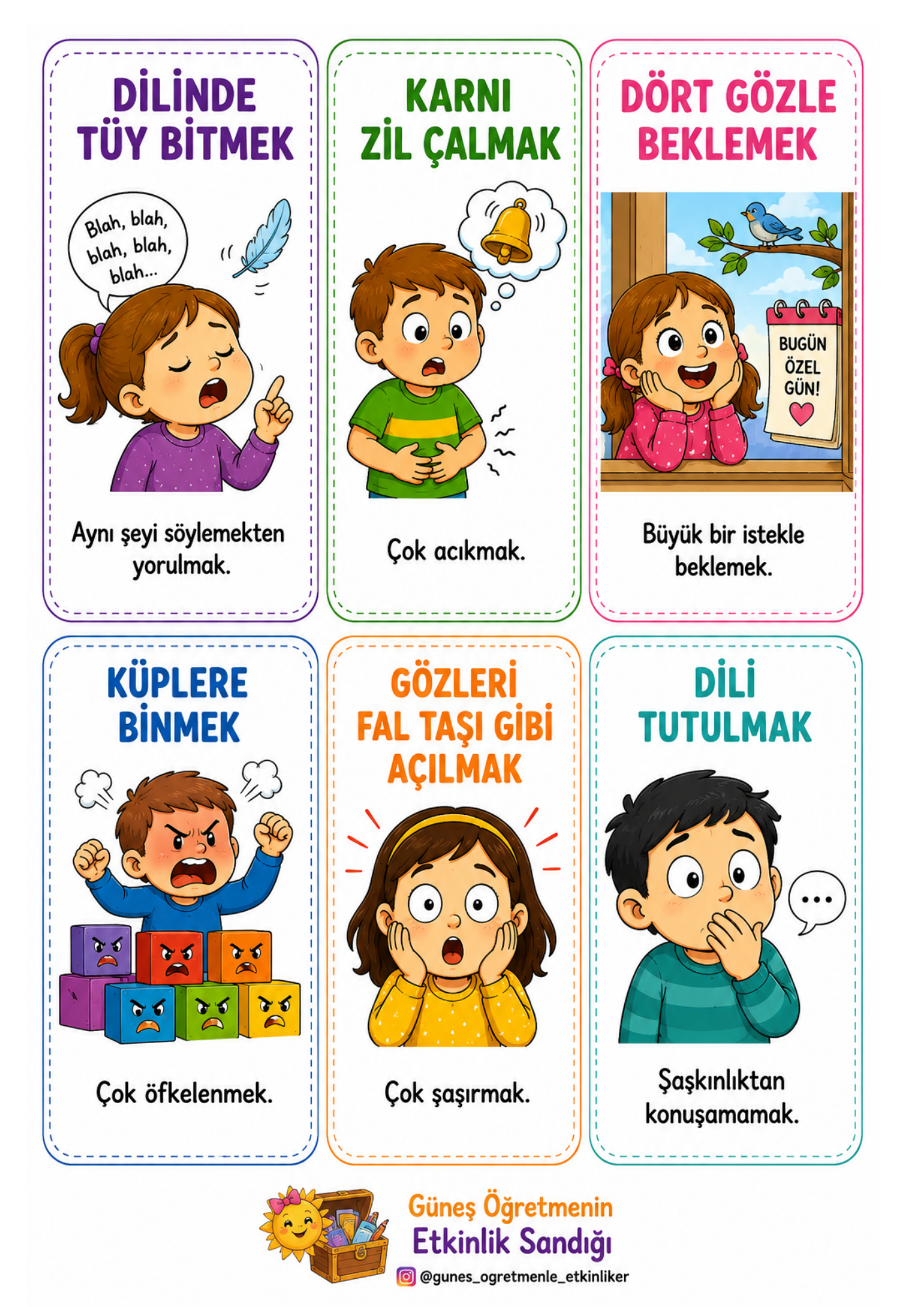 Deyimler Kartları 42 Çeşit