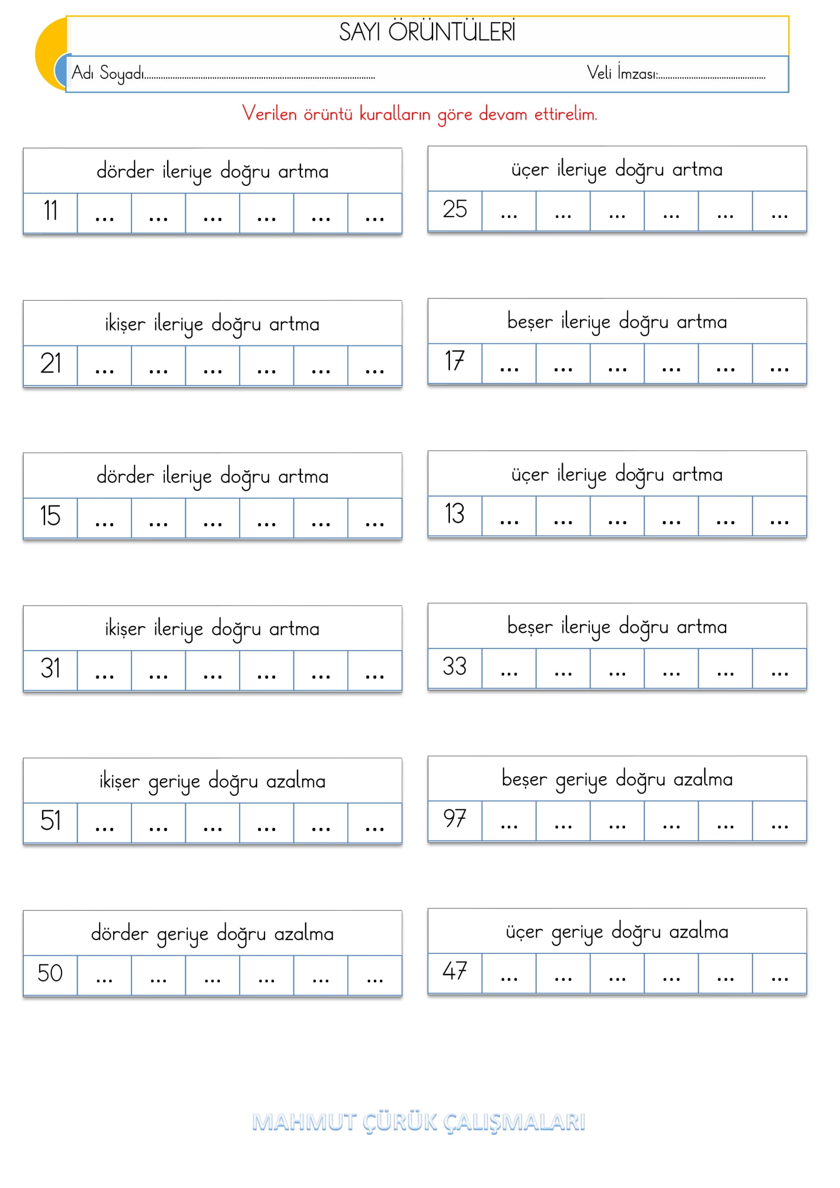 2. Sınıf - Matematik - Örüntü Etkinliği-3