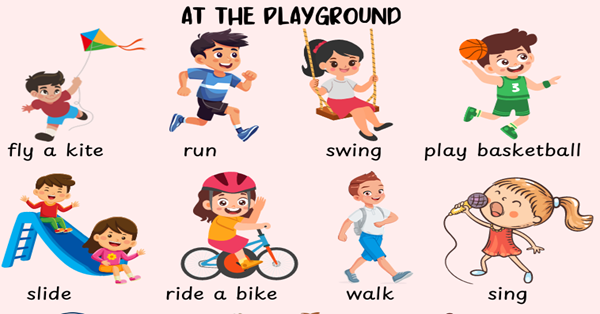 2. Sınıf 6.Ünite At the Playground Resimli kelime Kağıdı