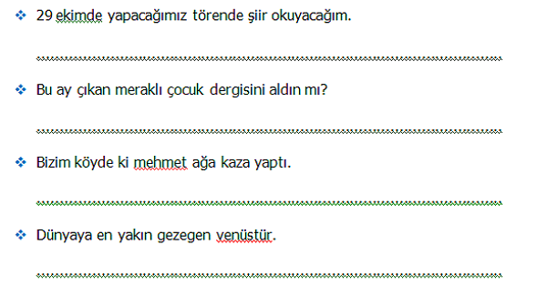 4. Sınıf Türkçe Yazım Kuralları Etkinliği 2