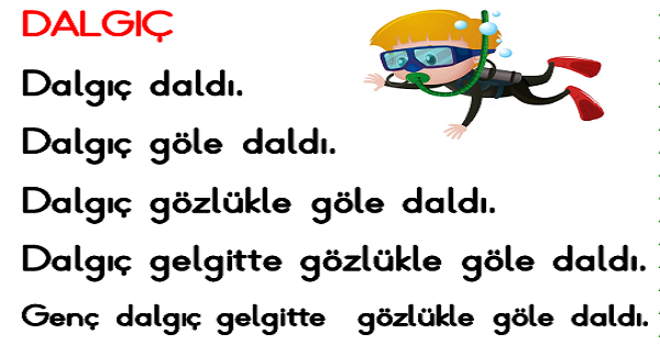 1. Sınıf İlk Okuma Yazma (G-g Sesi) Okuma Metinleri
