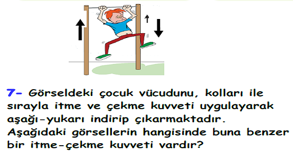 4. Sınıf Fen Bilimleri Kuvvetin Etkileri Yaprak Test-1