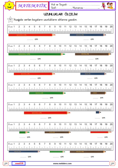 3. Sınıf Matematik Uzunlukları Ölçelim Etkinliği 15