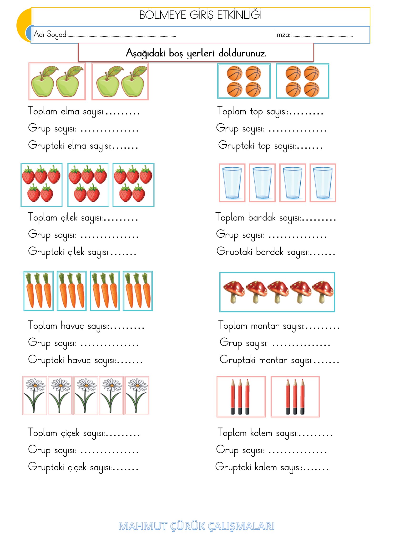 2. Sınıf Matematik Bölmeye Giriş Etkinliği-4