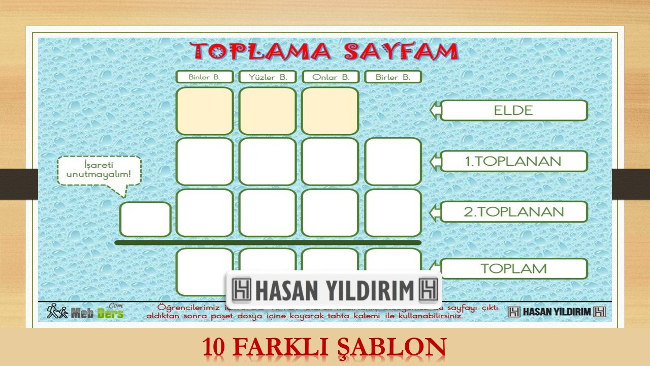 Toplama Sayfam (4. Sınıf-10 Farklı Şablon)