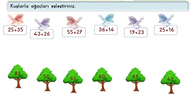 2. Sınıf Matematik Zihinden Toplama İşlemi Etkinliği-5