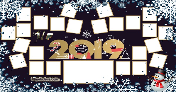 1F Sınıfı için 2019 Yeni Yıl Temalı Fotoğraflı Afiş (24 öğrencilik)