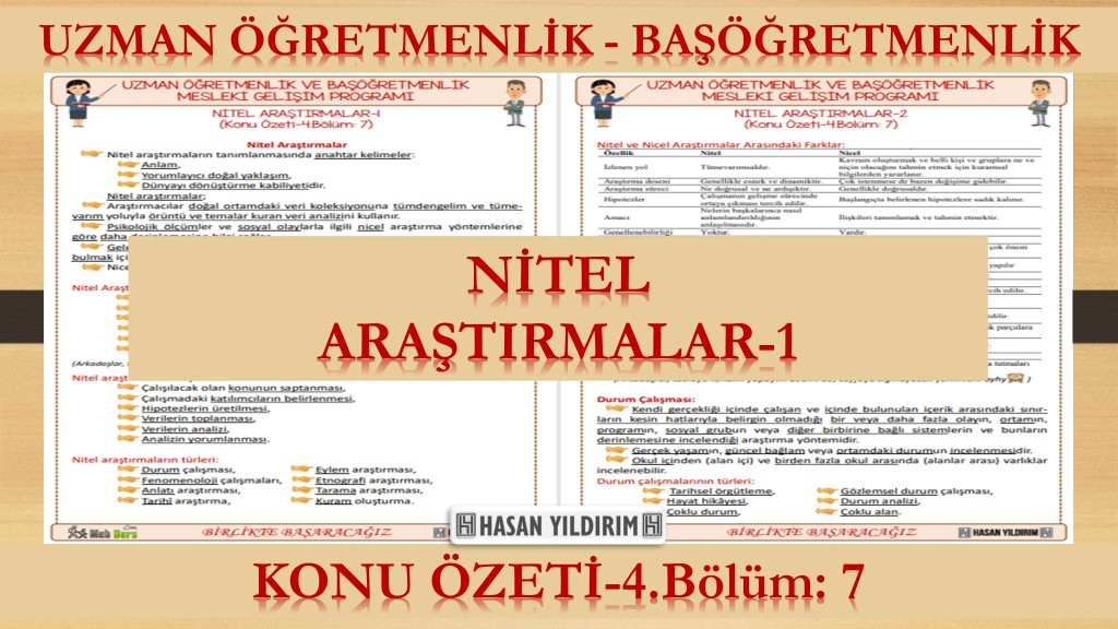 Nitel Araştırmalar-1 (Konu Özeti-4.Bölüm: 7)