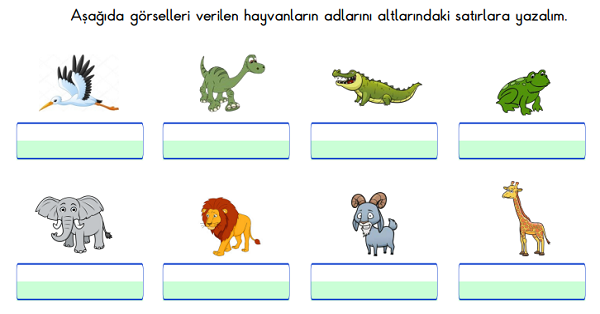 1. Sınıf Türkçe Hece ve Kelime Çalışma Etkinliği 2