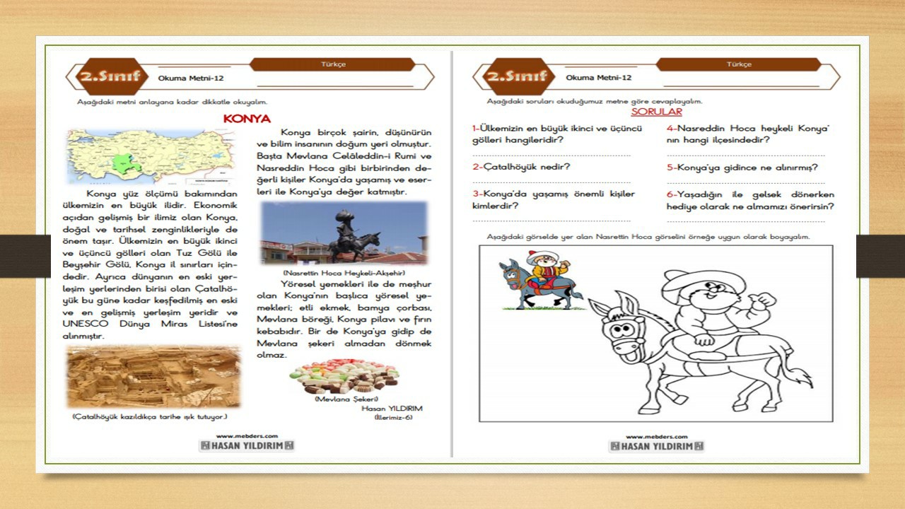 2. Sınıf Türkçe Okuma Metni-12 (Konya)