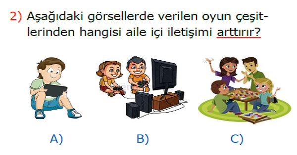 2. Sınıf Hayat Bilgisi Güvenli Kullanırım Kazanım Testi 2
