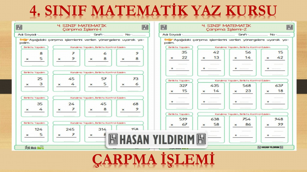 4. Sınıf Matematik Yaz Kursu - Çarpma İşlemi (4. Sınıfa Hazırlık)