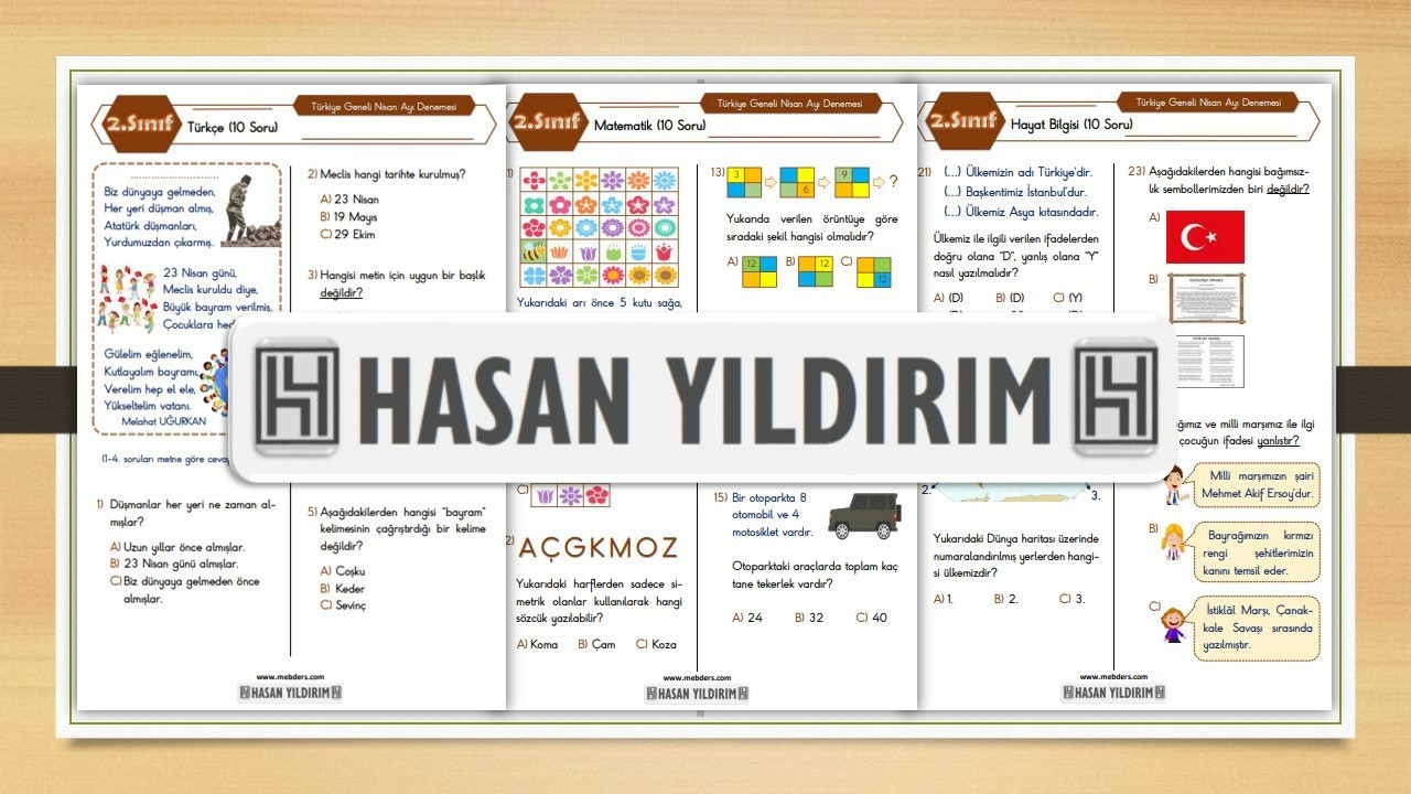 2. Sınıf Nisan Ayı Deneme Sınavı (PDF)