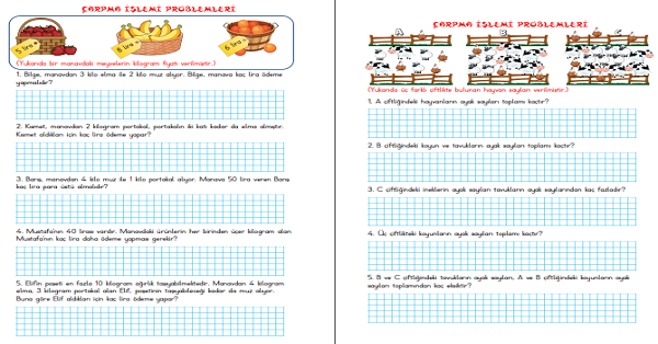 2. Sınıf Matematik Çarpma İşlemi Problemleri - 9