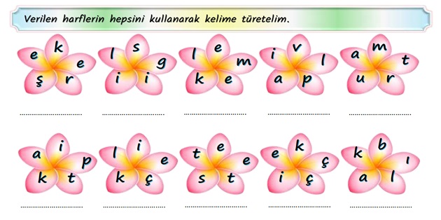 2. Sınıf Türkçe Harf Bilgisi Etkinliği-3