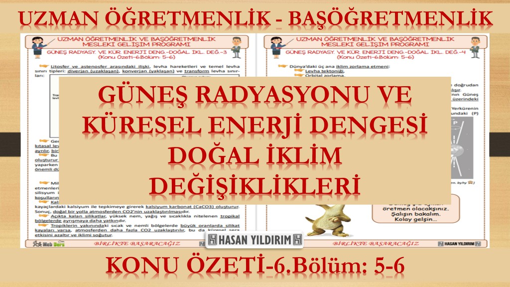Güneş Radyasyonu ve Küresel Enerji Dengesi - Doğal İklim Değişiklikleri (Konu Özeti-6.Bölüm: 5-6)