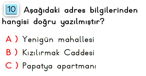 2. Sınıf Türkçe Büyük Harflerin Kullanıldığı Yerler Yaprak Test