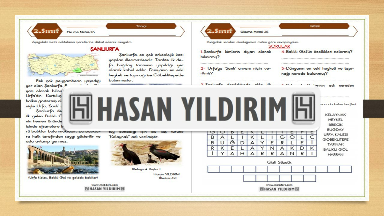 2. Sınıf Türkçe Okuma Metni-26 (Şanlıurfa)