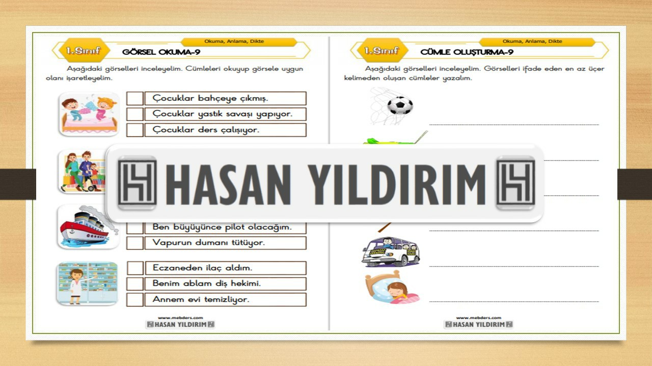 1. Sınıf Türkçe Görsel Okuma ve Cümle Oluşturma-9