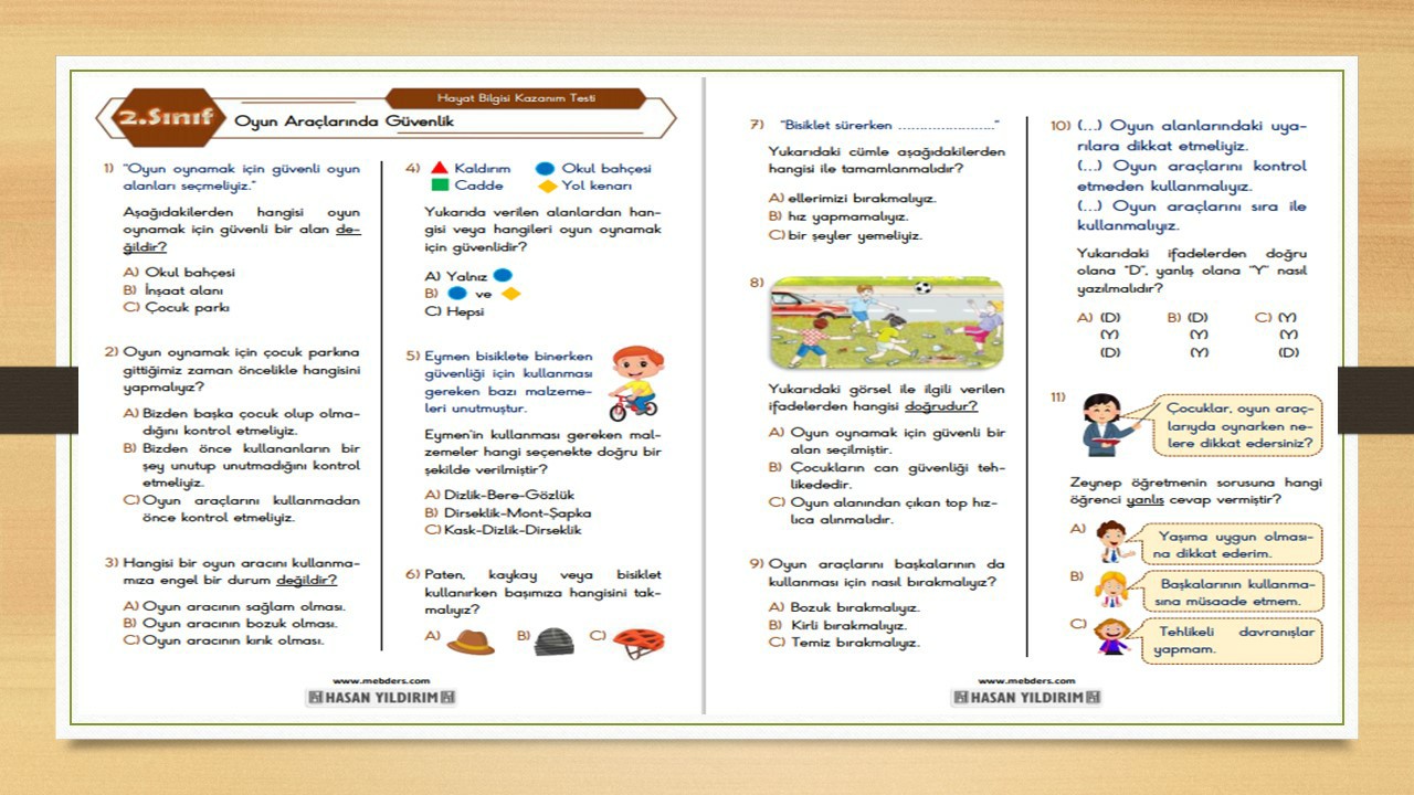2. Sınıf Hayat Bilgisi Oyun Araçlarında Güvenlik Testi